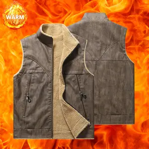 2 Pack Men's Single Vest, Fleece Lined Thickened Insulated Warm Sleeveless Jacket, Can Be Worn Outside or Underneath, Versatile Winter Top Suitable for Cold Weather, Layered Item, Casual Vest, Stand Collar, Durable Fabric, Comfortable Material, Men's Vest