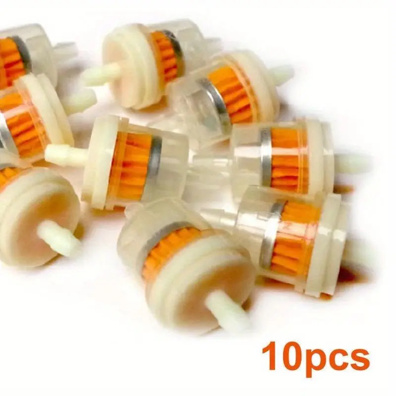 New 10pcs Universal Gasoline Gas Fuel Gasoline Oil Filter Replacement For Scooter Motorcycle Moped Scooter Dirt Bike ATV Fuel Filter Auto Parts
