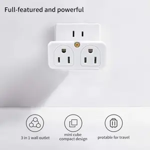 2 Prong Outlet Extender with 4 Outlets, Mini Wall Plug Multi Outlet Splitter Adapter for Home Travel and Office Use