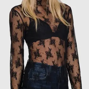 Lace see through layering top