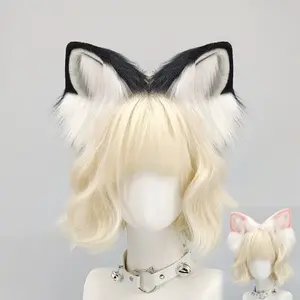 New Handmade Animal Ear Headpiece Cat Girl Lolita Plush Fox Ear Headband Night Party Cosplay Hair Accessory Pros