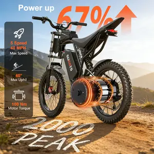 GUGOIS GT20Ultra 2000W Electric Bike for Adults, 40MPH Fast Off-Road Ebike with 52V 25Ah Battery, Full Suspension & Hydraulic Brakes