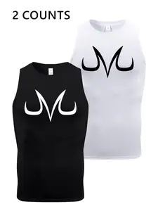 Men's M Letter Print Tank Top, Casual Breathable Quick Drying Sleeveless Top for Summer, Men's Top for Basketball Running Gym Training