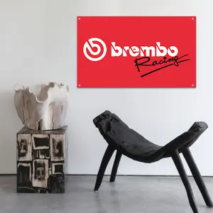 Stylish Auto Accessory B‑Brembos Flag Tapestry, Ideal for Indoor Home & Garage Wall Decor, Outdoor Advertising, Holiday Party Hanging Banner