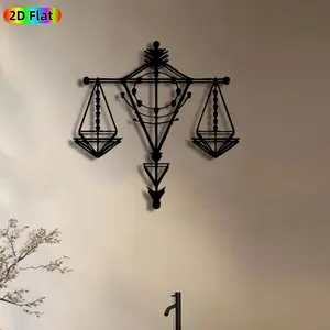 1pc Libra Scales Metal Wall Art, Intricate Libra Scales Statue Mural, Ideal Gift for New Year, Easter, Zodiac Enthusiasts, Weather-Resistant Metal Wall Decor Wall Sculptures, Perfect for Living Room Wall & Garden Fence, Unique Year-Round Home Decor