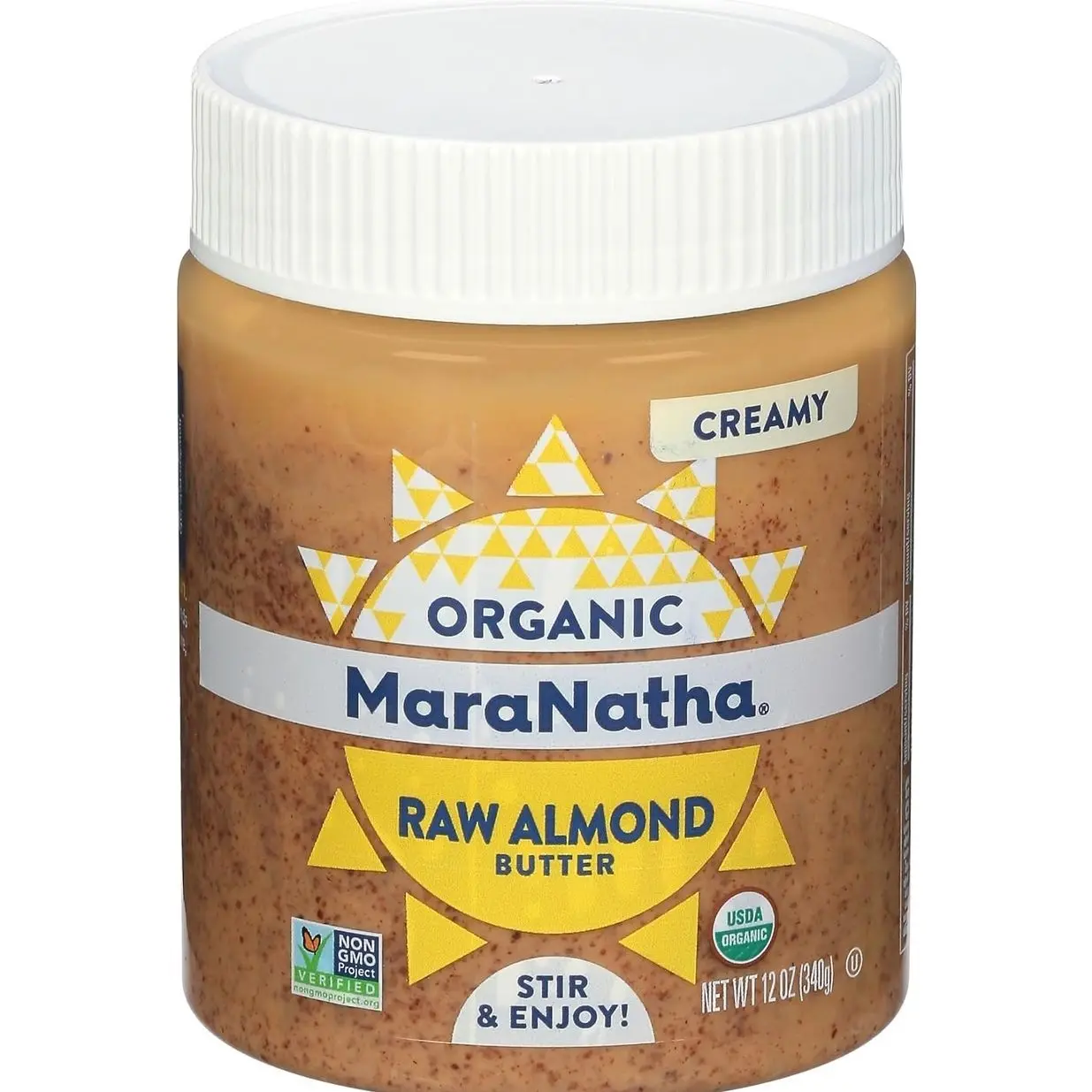 MaraNatha Organic Creamy Raw Almond Butter, 12 Ounce Jar