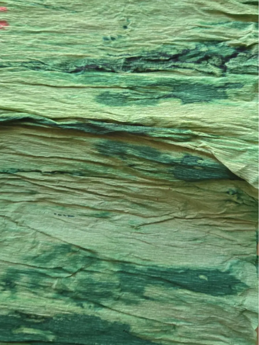 Greens Hand Dyed Crepe Paper