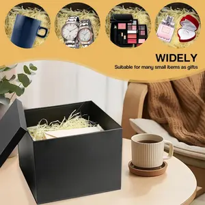 Large Present Box 9x9x7 Inch Black Gift Boxes for Presents, Birthday Gift Box for Packaging, Valentine's Day, Mother's Day, Christmas, Anniversaries