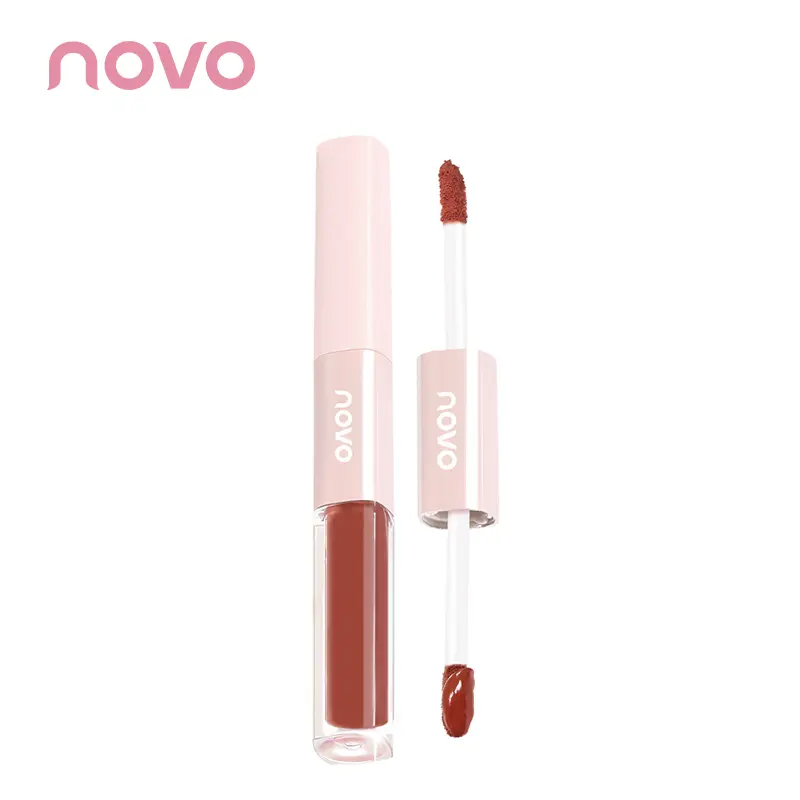 NOVO Matte Hydrating Dual End Lip Gloss Double Texture Smooth Matte & Shiny Glossy Two Way Lip Makeup