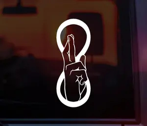 Infinity Hand Sign Vinyl Decal: Mystical Car, Laptop Sticker, Gojo Fans, Anime sticker