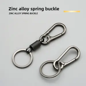 Zinc Alloy Keychain Accessories Ring Car Motorcycle Key Spring Carabiner Men's Waist Hanging