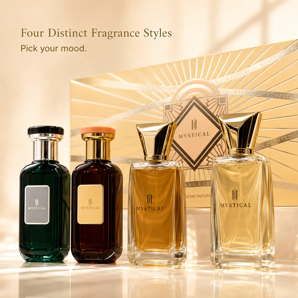 MYSTICAL PERFUME 4-Piece Eau de Parfum Gift Set for Women & Men, 4 x 30ml Unisex Fragrance Collection, Elegant Everyday Scents for Birthday, Anniversary, Travel & Holiday Gifts