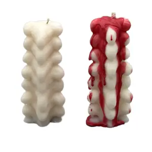 Vertebrae Candle - Unique Design with Red and White Colors - Perfect for Home Decor