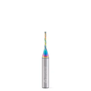 CL23112 1/16" Up&Down Compression Spiral CNC Router Bits 1/4" Shank, Industrial Quality Extra Long Life Coating Solid Carbide End Mill for Wood Mortise Slot Carving, 1/16" Dia x 1/2" CL