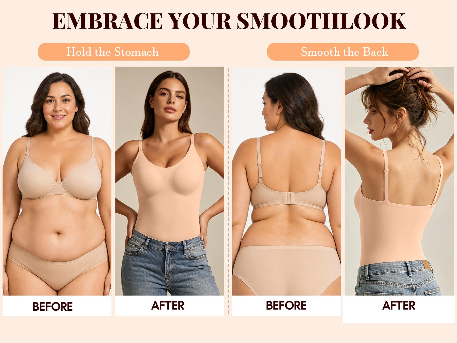 VRCOMFY   V-Neck  Seamless Camisoles Tank Tops with Built in Bra for Women Summer Workout Going Out Jelly Tank Top Camis