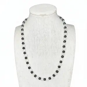 Moonstone + Hematite Beaded Stretch Necklace 6mm | Intuition New Beginnings Calm, Healing Crystal Jewelry, Gift for Her