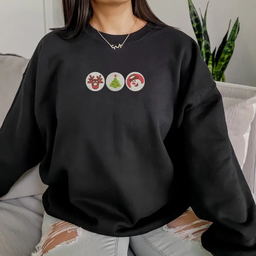 Christmas Sugar Cookies Crewneck Sweatshirt | Holiday Cookies | Christmas Sugar Cookies | Holiday Gifts | Winter Season | Christmas Season | Trendy Embroidery