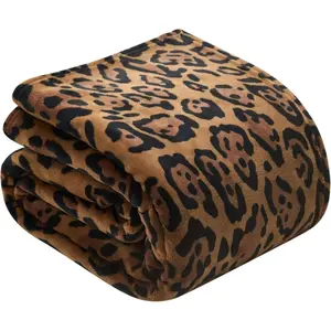 Super Soft Leopard Print Flannel Blanket with Polar Lining, Lightweight Cheetah Pattern Throw Blanket for Sofa and Bed, Ultra Soft and Cozy Warm Blanket, Luxury Warm Flannel Cover Blanket, Universal Air Conditioning Blanket for Sofa & Bed, Non-shedding De