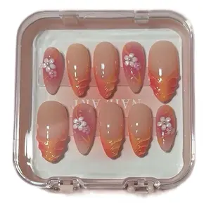 Long Almond Press on Nails