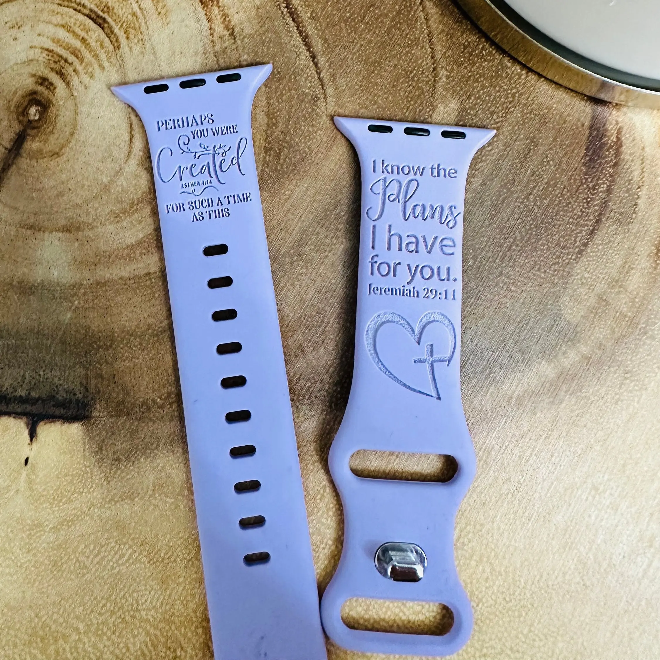 Engraved Faith Watch Band compatible with Apple Watch Christian personalized custom religious messages bracelet for Apple Watch all series Accessories Wearable