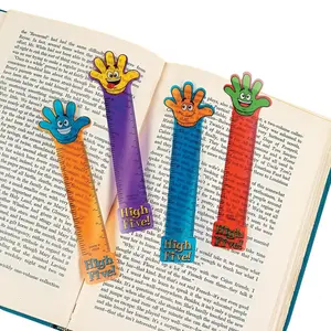 5 1/4" Bulk 48 Pc. High Five Ruler Multicolor Vinyl Bookmarks