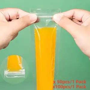 50pcs/100pcs Disposable Refrigerator Ice Making Storage Bag, Popsicle Bag, Suitable for Summer Drinking and Ice Making
