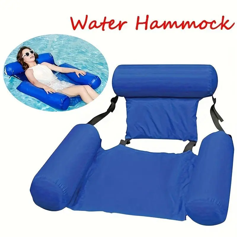 Inflatable Water Hammock, Lightweight Portable Floating Swimming Pool Air Mattress, Beach Water Sports Lounge Chair, Pool Water Sports Lounger, Pool Floats Seat, Inflatable Pool Hammocks
