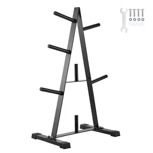 VEVOR Weight Plate Rack, Summervibes, A Frame Weight Plate Tree for 1-Inch Weight Plates, Standard Weight Plate Tree, 500 lbs Load Capacity Weight Storage Holder, Home Gym Barbell Rack Storage Stand, Black