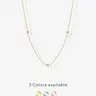 PAVOI 14K Gold Plated Station Necklace for Women - Dainty Choker Simulated Diamond Necklace - Lightweight Womens CZ Chain Necklace