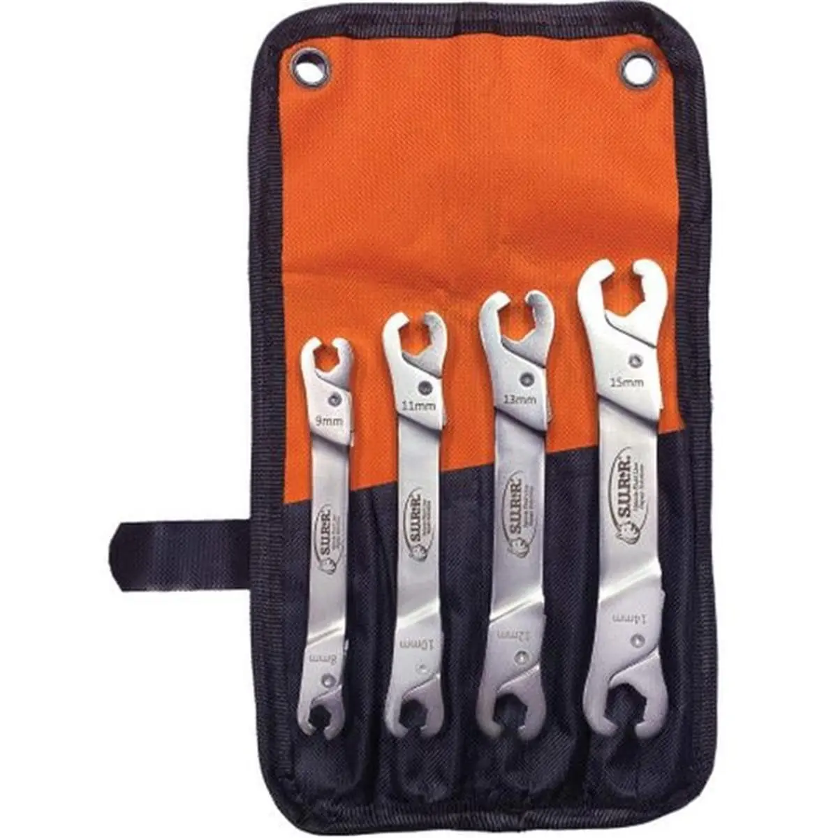 4-Piece Ratcheting Line Wrench Set - Low-Profile Design, Open-End Head, 1.4 lbs, for Automotive Mechanical Use, DIY Maintenance of Nuts Bolts
