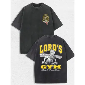 "Lord's Gym" Faith & Fitness Graphic Print, Casual Gym-Inspired Streetwear, Breathable Unisex T-Shirt, Ideal for Daily Wear, Casual Outings, Great Gift for Believers & Fitness Enthusiasts