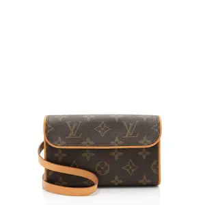Pre-owned Louis Vuitton Leather Belt Bags Monogram Canvas Florentine Pochette Belt Bag
