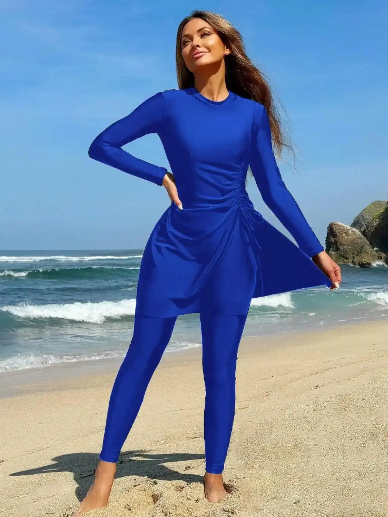 Women's Muslim Style Tankini Swimsuit with Drawstring Hem, Conservative Skirt Design, est Beachwear for Ladies, est Beach Swimsuits, Muslim Swimwear, est Swimming Wear, Beach Time, Resort Wear, Water Sports, Quick Dry