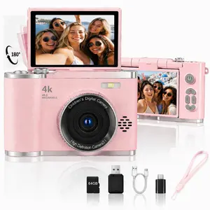 Digital Camera for Teens & Kids Video MP3 Player with 8x Zoom USB 5V Battery 3.7V Pink Compact Design for Travel Parties Everyday Fun Lens 64GB Excellent Gift for Birthdays and the Beginning of School