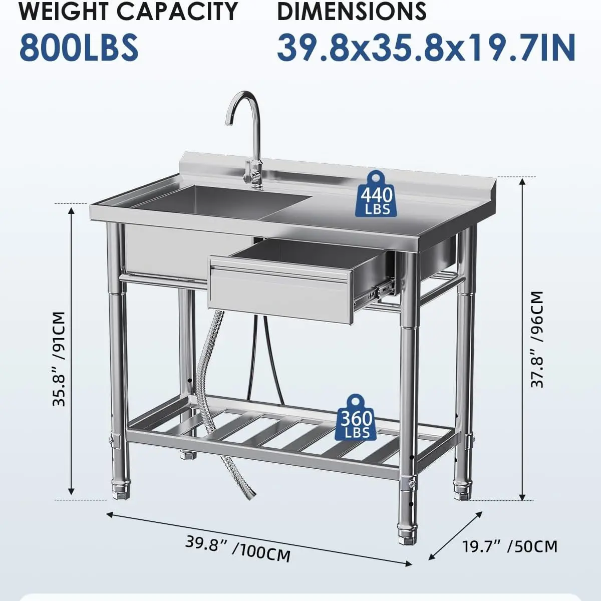 Single Bowl with Drawer