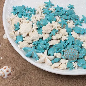 Coastal Ocean Beads Jewelry Making Kit Turtle Starfish Shell Spacer Beads DIY Beach Bracelet Necklace Charms Set Blue White Marine Craft Accessories for Women Girls Summer Handmade Supplies