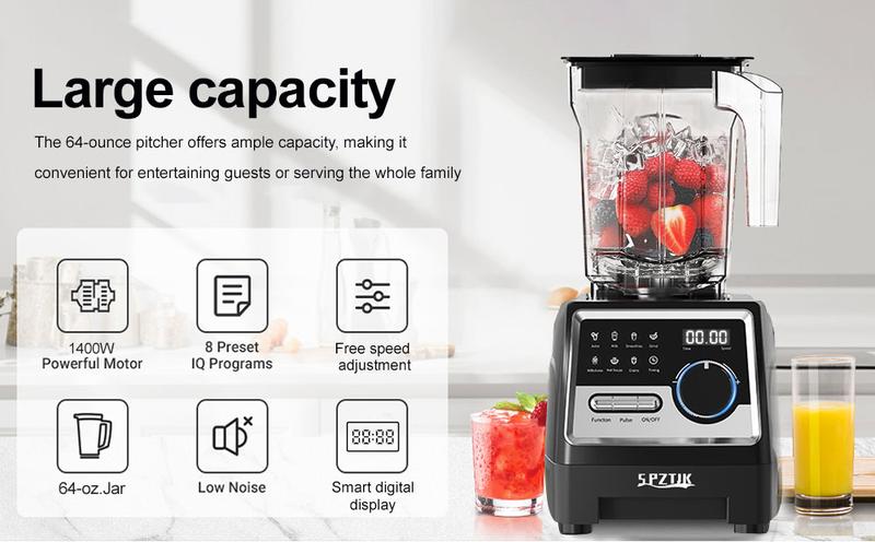 Food Processor Professional Blender, Max.2400W/1000W Blender And Grinder Combo 24000RPM Powerful Blenders Kitchen, 2 Containers Countertop Blenders Ice, Grinding, Milk Shake, Ice Slushie, Juice, Shake Food Processor Professional Blender, Max.2400W/1000W Blender And Grinder Combo 24000RPM Powerful Blenders Kitchen, 2 Containers Countertop Blenders Ice, Grinding, Milk Shake, Ice Slushie, Juice, Shake
