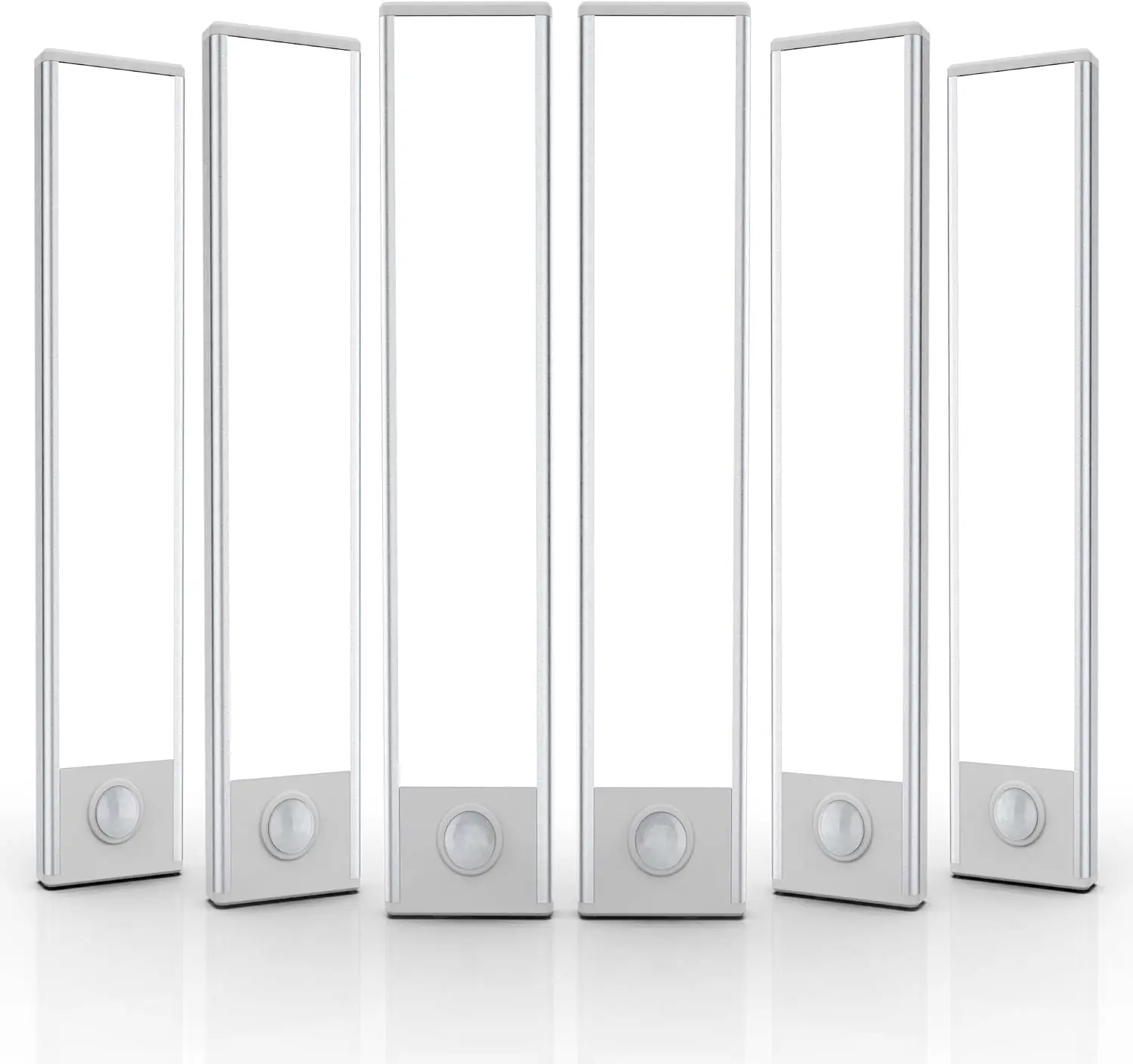 Magnetic LED under cabinet sensor lights, made of metal, powered by rechargeable batteries, 3 adjustable brightness levels, with motion sensor and button control, suitable for kitchens, wardrobes, stairs, wine cabinets, etc., long-lasting large battery