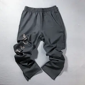 Glitz & Glam Open Leg Jogger with Slit | Black