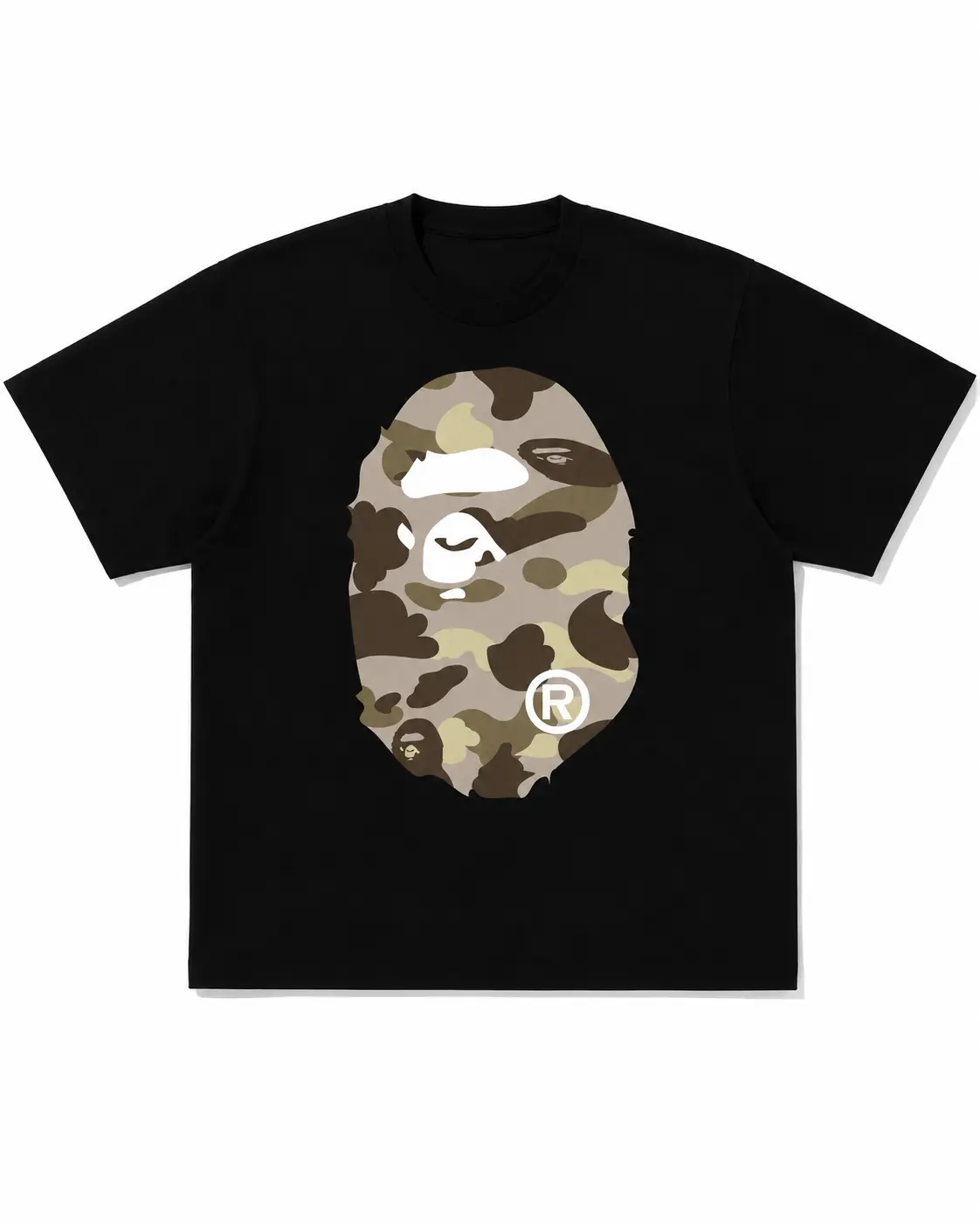Color Camo Big Ape Head Tee, Desert Camo Graphic T Shirt, Oversized Streetwear Tee, Urban Fashion Shirt, Y2K Graphic Tee, Unisex Casual Hype Style Gift for Him