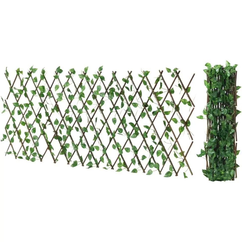 Wood lattice panels with artificial ivy wooden privacy fence expandable ...