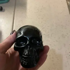 Black obsidian skull Handmade Sculpture