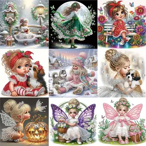 Angel Figure Diamond Painting Kit, DIY Irregular Crystal Diamonds Adult Full Drill Art Set, Diamond Art Mosaic, Home Decor Craft, Frameless Artwork