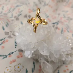 Opal Gold Plated Ring Wire Wrapped Handmade Crystal Gemstone October Birthstone Birthday Anniversary US Size 7