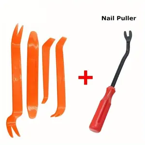 4pcs/Set Portable Car Panel Removal Tool Kit Nail Puller Radio Audio Door Pry Repair Clip Trim Dash Removal Installer Hand Tool Car Repair Tools
