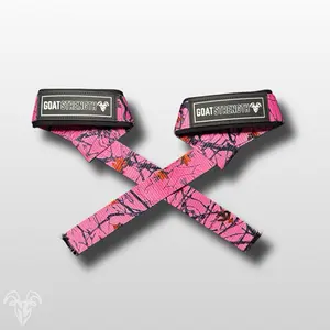 PINK CAMO Lifting Straps (1 Pair) - Wrist Straps for Weightlifting - Lifting Straps Gym for Deadlift - Weight Lifting Straps for Weight Training - Gym Straps for Workout, Powerlifting, Strength Training and Bodybuilding - For Men and Women liftingstraps