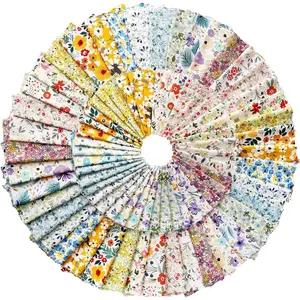100% Cotton Quilting Squares 5''x5'' Floral Print Precut Bundles Packs for Quilting 5 inch Clearance for Pathwork(Fresh Style)