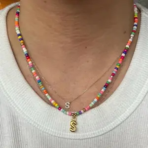 Multicolored Initial Beaded Necklace