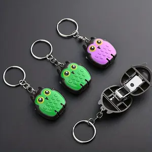 YOOMA 2Pcs Owl Shape Mini Folding Nail Scissors with Keychain, Splash-proof Portable Hand and Foot Nail Art Tools Manicure Cutics