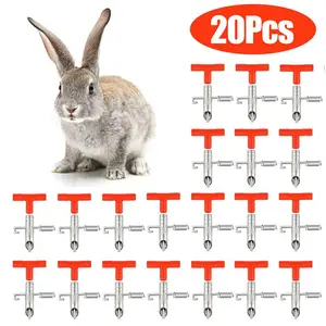 20PCS Rabbit Water Nipple Drinker Feeders Automatic Waterer Fountain for Ferrets